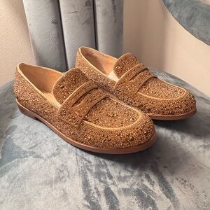 Betsey Johnson Aron Glitter Rhinestone Loafers